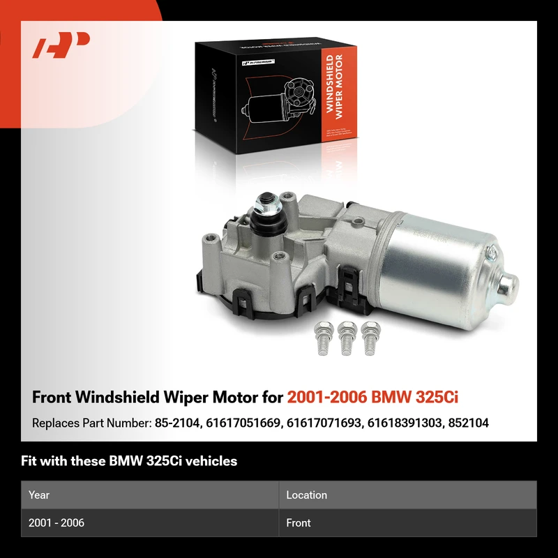 Front Windshield Wiper Motor for 2001-2006 BMW 325Ci