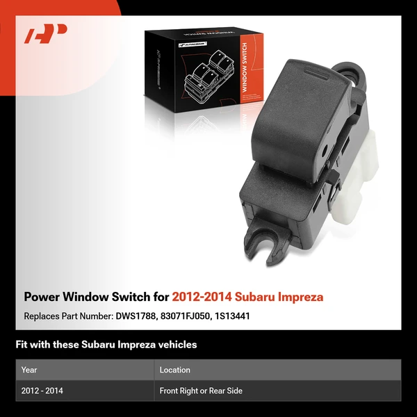 Power Window Switch for 2012-2014 Subaru Impreza