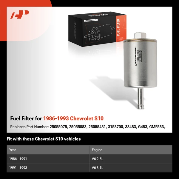 Fuel Filter for 1986-1993 Chevrolet S10