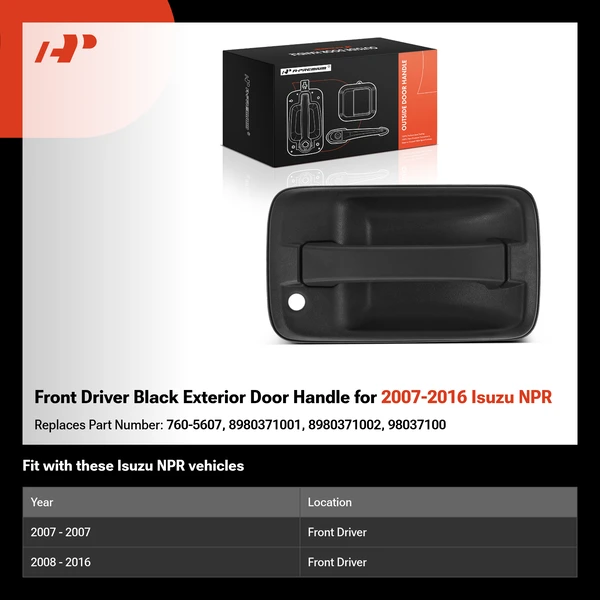 Front Driver Black Exterior Door Handle for 2007-2016 Isuzu NPR