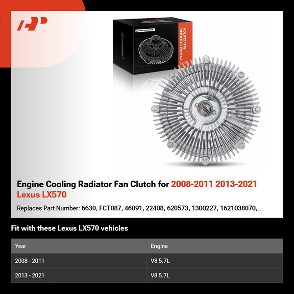 Engine Cooling Radiator Fan Clutch for 2008-2011 2013-2021 Lexus LX570