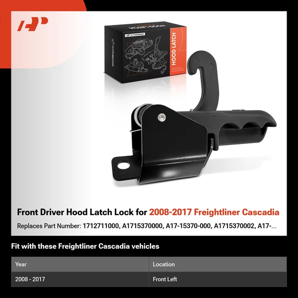 Front Driver Hood Latch Lock for 2008-2017 Freightliner Cascadia