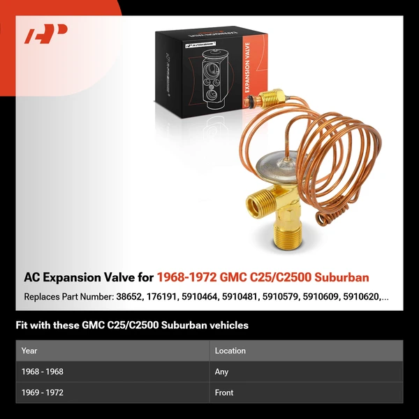 AC Expansion Valve for 1968-1972 GMC C25/C2500 Suburban