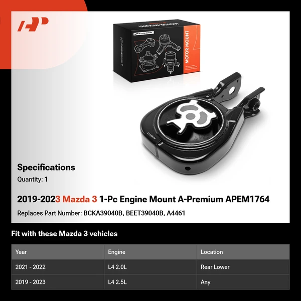 2019-2023 Mazda 3 1-Pc Engine Mount A-Premium APEM1764