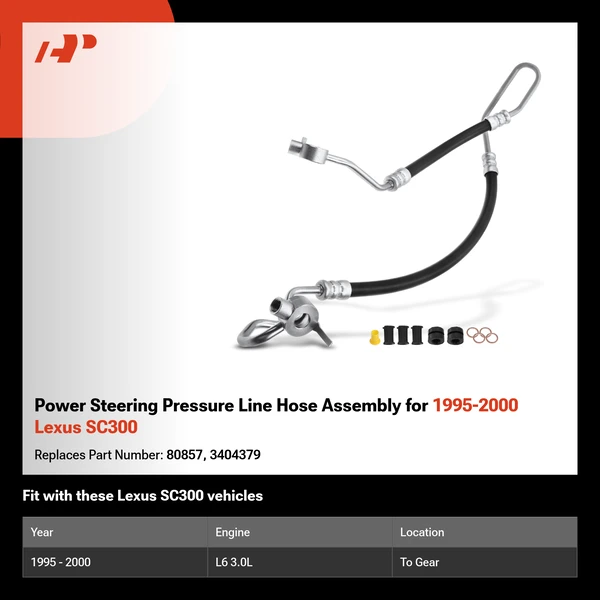 Power Steering Pressure Line Hose Assembly for 1995-2000 Lexus SC300