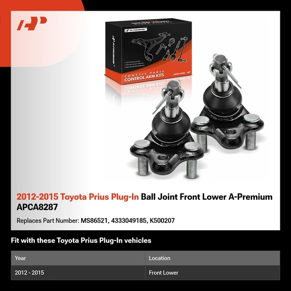 2012-2015 Toyota Prius Plug-In Ball Joint Front Lower A-Premium APCA8287