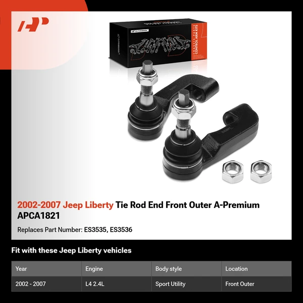 2002-2007 Jeep Liberty Tie Rod End Front Outer A-Premium APCA1821