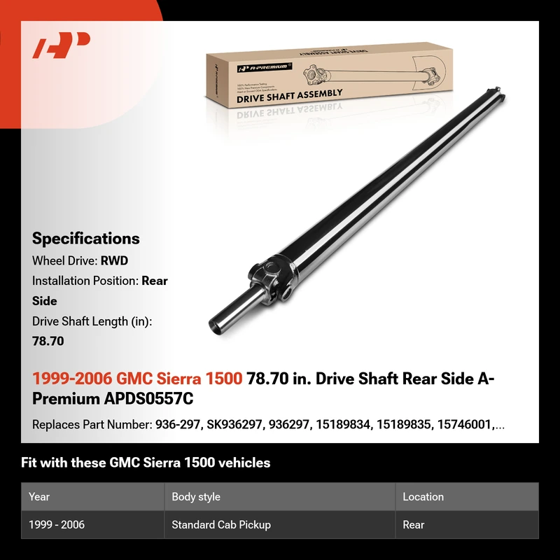 1999-2006 GMC Sierra 1500 78.70 in. Drive Shaft Rear Side A-Premium APDS0557C