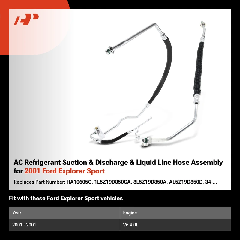 AC Refrigerant Suction & Discharge & Liquid Line Hose Assembly for 2001 Ford Explorer Sport