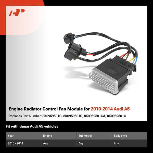 Engine Radiator Control Fan Module for 2010-2014 Audi A5