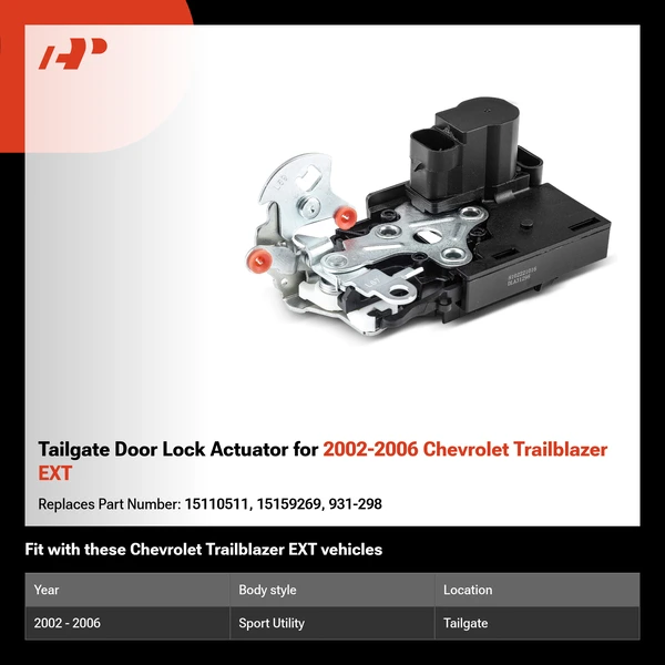 Tailgate Door Lock Actuator for 2002-2006 Chevrolet Trailblazer EXT
