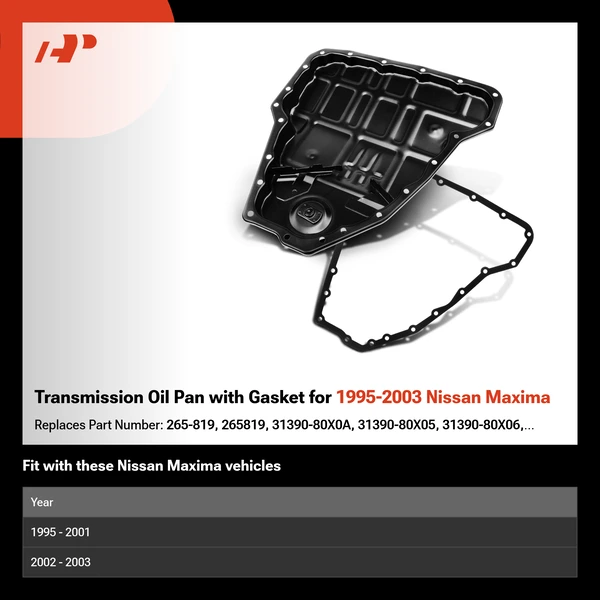 Transmission Oil Pan with Gasket for 1995-2003 Nissan Maxima