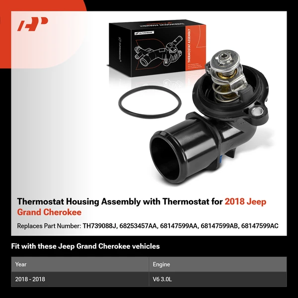 Thermostat Housing Assembly with Thermostat for 2018 Jeep Grand Cherokee