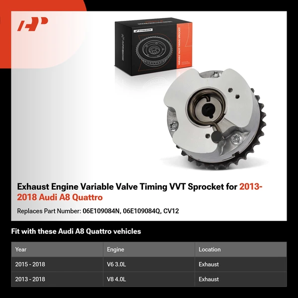 Exhaust Engine Variable Valve Timing VVT Sprocket for 2013-2018 Audi A8 Quattro