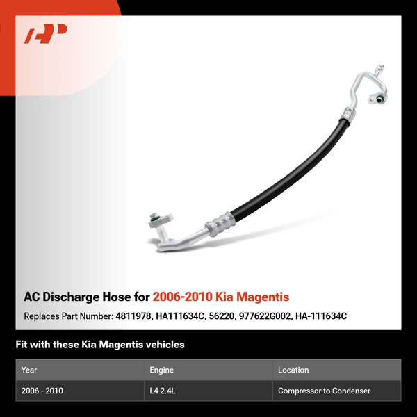 AC Discharge Hose for 2006-2010 Kia Magentis