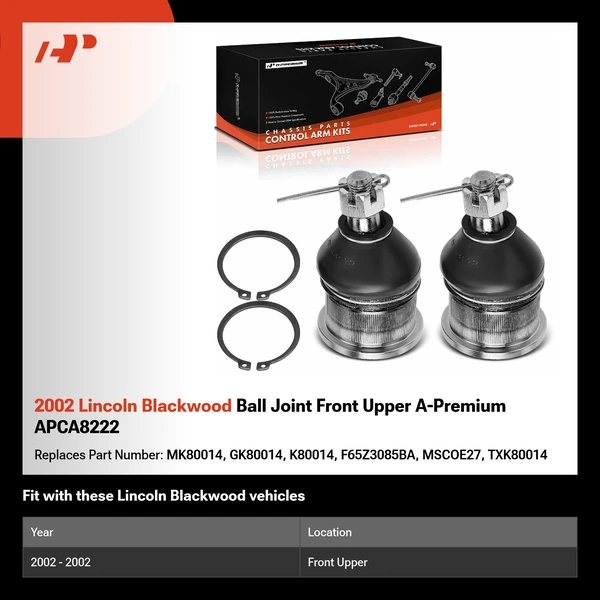 2002 Lincoln Blackwood Ball Joint Front Upper A-Premium APCA8222