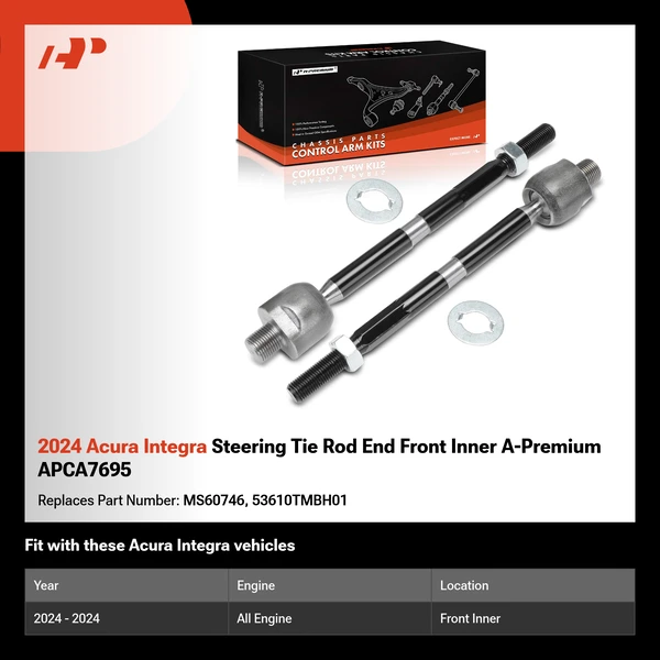 2024 Acura Integra Steering Tie Rod End Front Inner A-Premium APCA7695