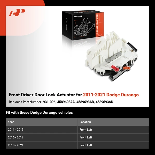 Front Driver Door Lock Actuator for 2011-2021 Dodge Durango