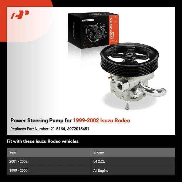 Power Steering Pump for 1999-2002 Isuzu Rodeo