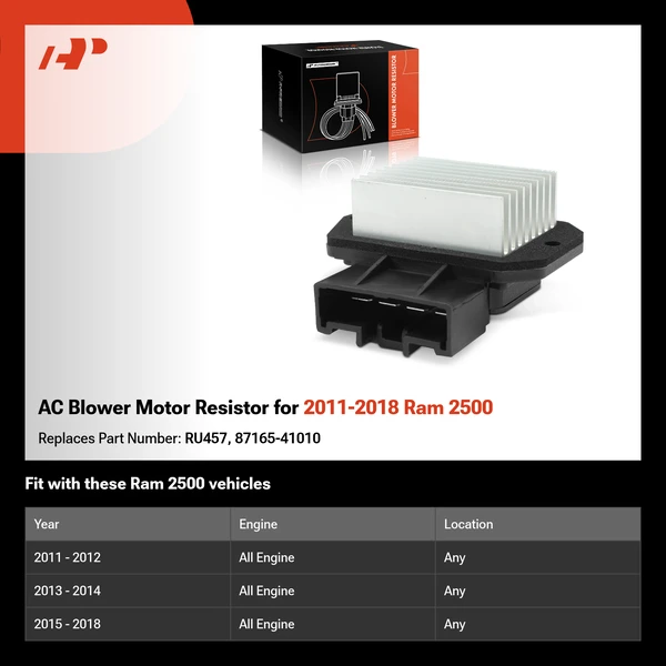 AC Blower Motor Resistor for 2011-2018 Ram 2500
