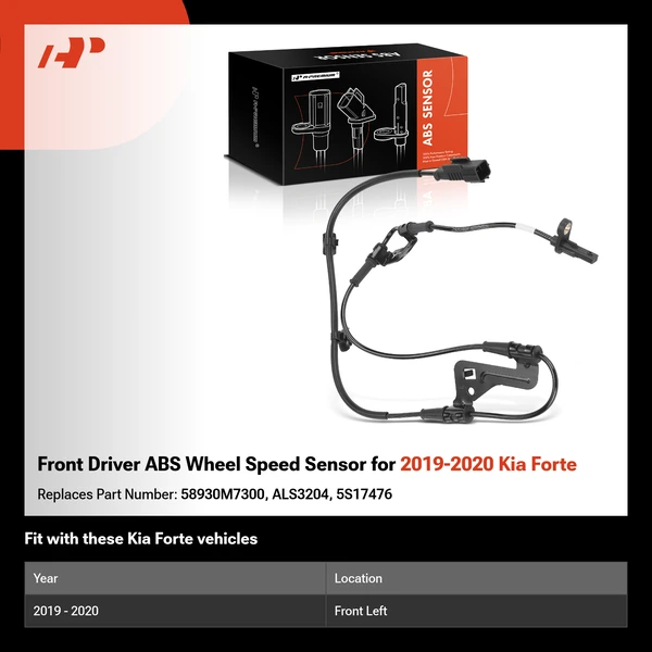Front Driver ABS Wheel Speed Sensor for 2019-2020 Kia Forte