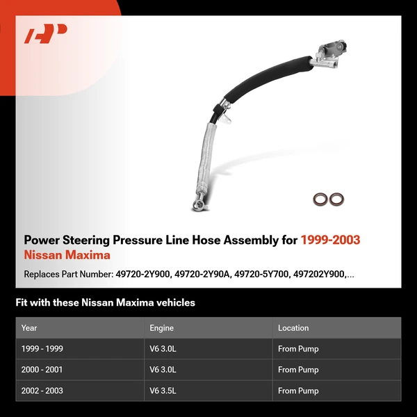 Power Steering Pressure Line Hose Assembly for 1999-2003 Nissan Maxima