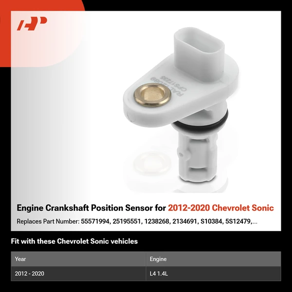 Engine Crankshaft Position Sensor for 2012-2020 Chevrolet Sonic