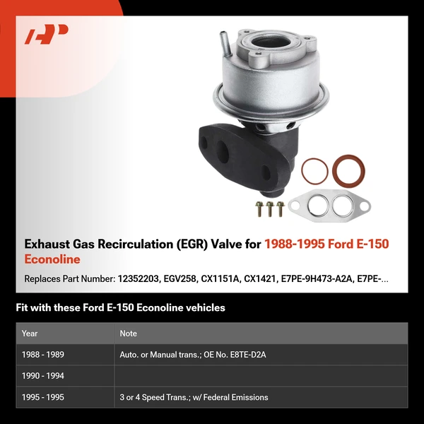 Exhaust Gas Recirculation (EGR) Valve for 1988-1995 Ford E-150 Econoline