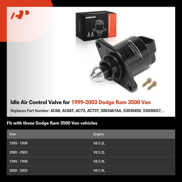 Idle Air Control Valve for 1999-2003 Dodge Ram 3500 Van