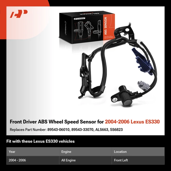 Front Driver ABS Wheel Speed Sensor for 2004-2006 Lexus ES330