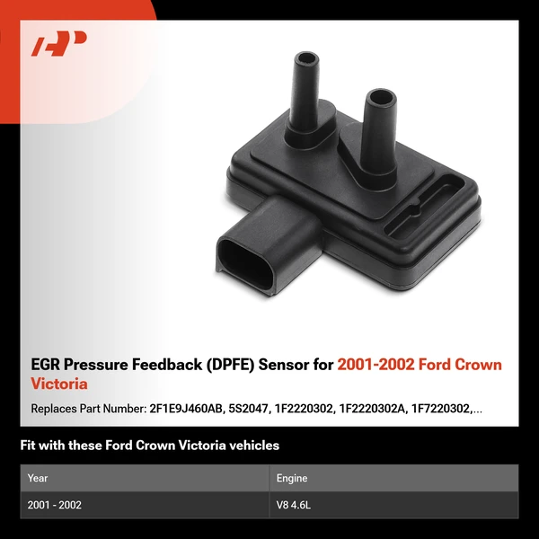 EGR Pressure Feedback (DPFE) Sensor for 2001-2002 Ford Crown Victoria
