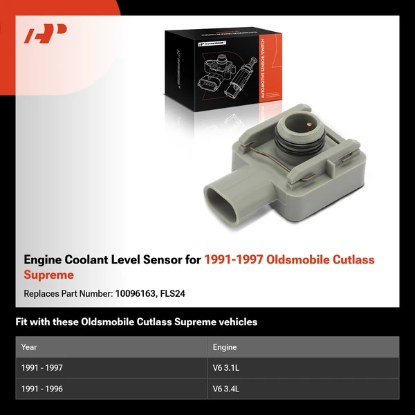 Engine Coolant Level Sensor for 1991-1997 Oldsmobile Cutlass Supreme