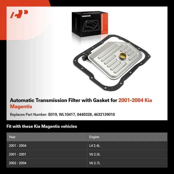 Automatic Transmission Filter with Gasket for 2001-2004 Kia Magentis
