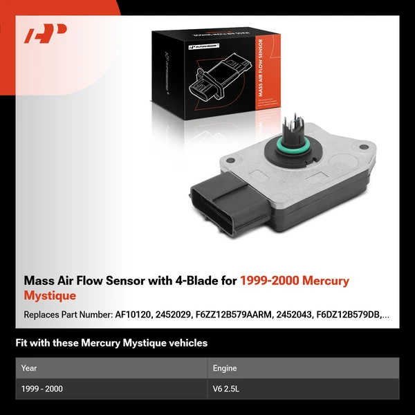 Mass Air Flow Sensor with 4-Blade for 1999-2000 Mercury Mystique