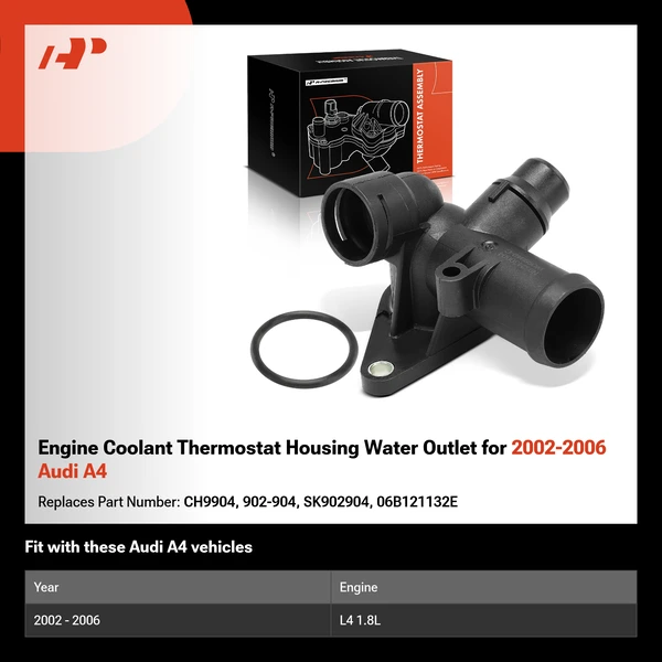 Engine Coolant Thermostat Housing Water Outlet for 2002-2006 Audi A4