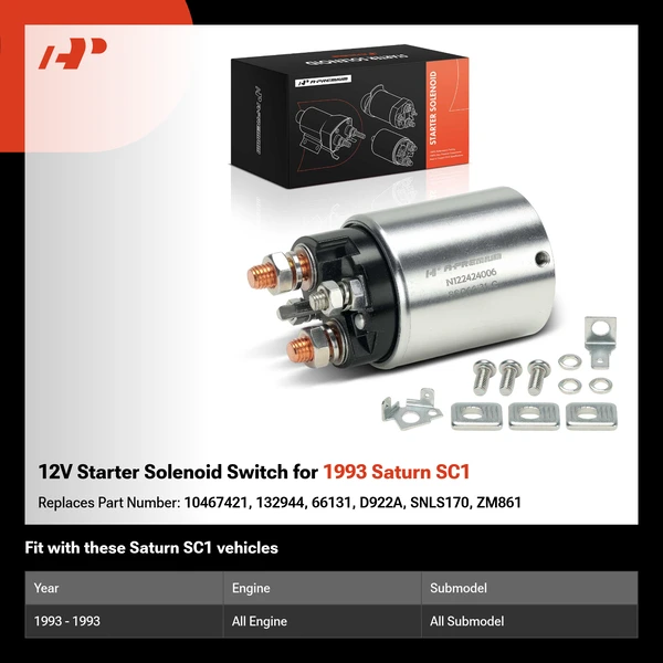 12V Starter Solenoid Switch for 1993 Saturn SC1