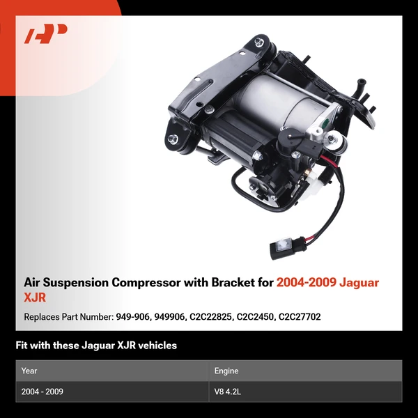 Air Suspension Compressor with Bracket for 2004-2009 Jaguar XJR