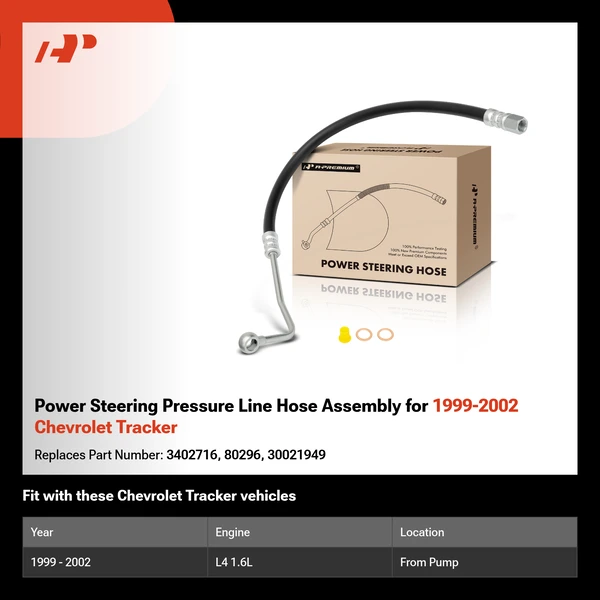 Power Steering Pressure Line Hose Assembly for 1999-2002 Chevrolet Tracker