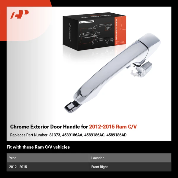 Chrome Exterior Door Handle for 2012-2015 Ram C/V
