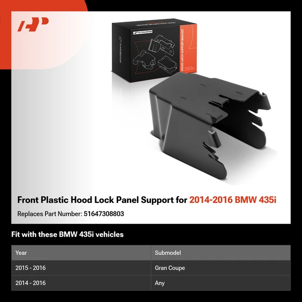 Front Plastic Hood Lock Panel Support for 2014-2016 BMW 435i