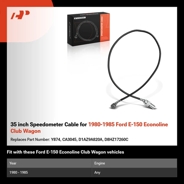 35 inch Speedometer Cable for 1980-1985 Ford E-150 Econoline Club Wagon