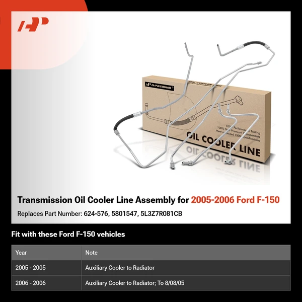Transmission Oil Cooler Line Assembly for 2005-2006 Ford F-150