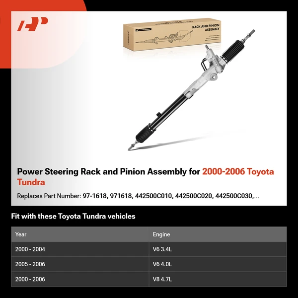 Power Steering Rack and Pinion Assembly for 2000-2006 Toyota Tundra