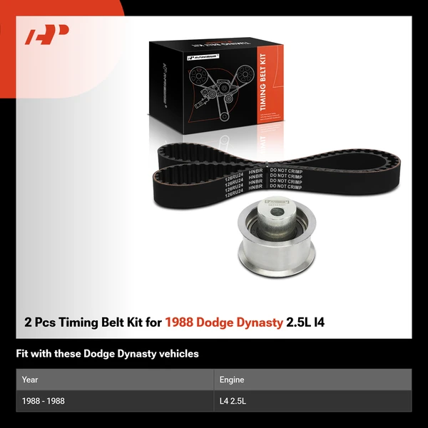 2 Pcs Timing Belt Kit for 1988 Dodge Dynasty 2.5L l4
