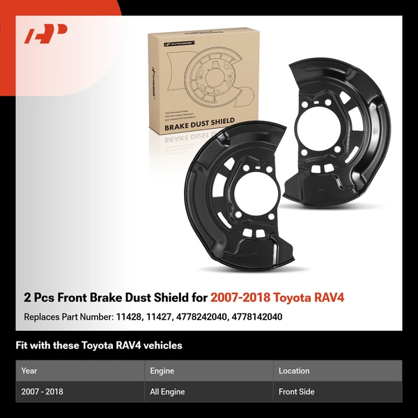 2 Pcs Front Brake Dust Shield for 2007-2018 Toyota RAV4