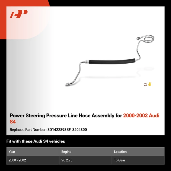 Power Steering Pressure Line Hose Assembly for 2000-2002 Audi S4