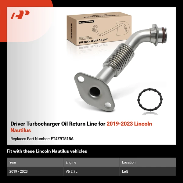 Driver Turbocharger Oil Return Line for 2019-2023 Lincoln Nautilus