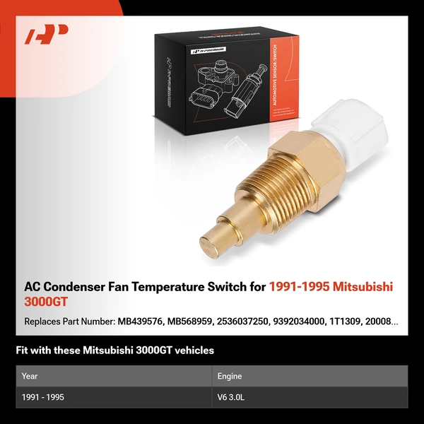 AC Condenser Fan Temperature Switch for 1991-1995 Mitsubishi 3000GT