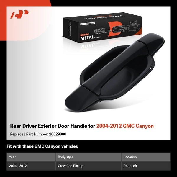 Rear Driver Exterior Door Handle for 2004-2012 GMC Canyon