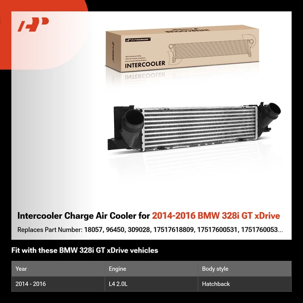 Intercooler Charge Air Cooler for 2014-2016 BMW 328i GT xDrive